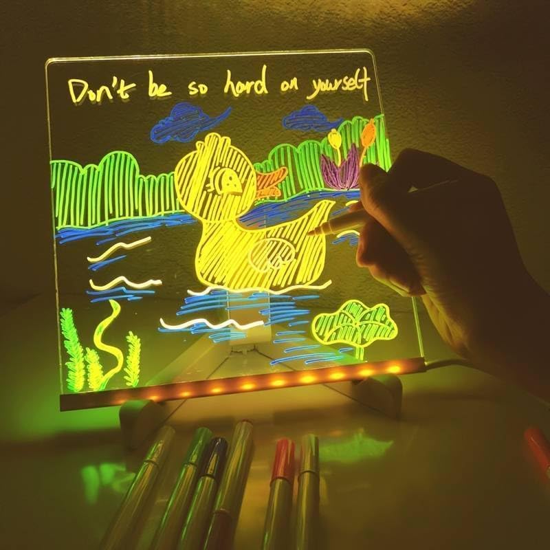 LED Memo Board with Colorful Markers for Kids