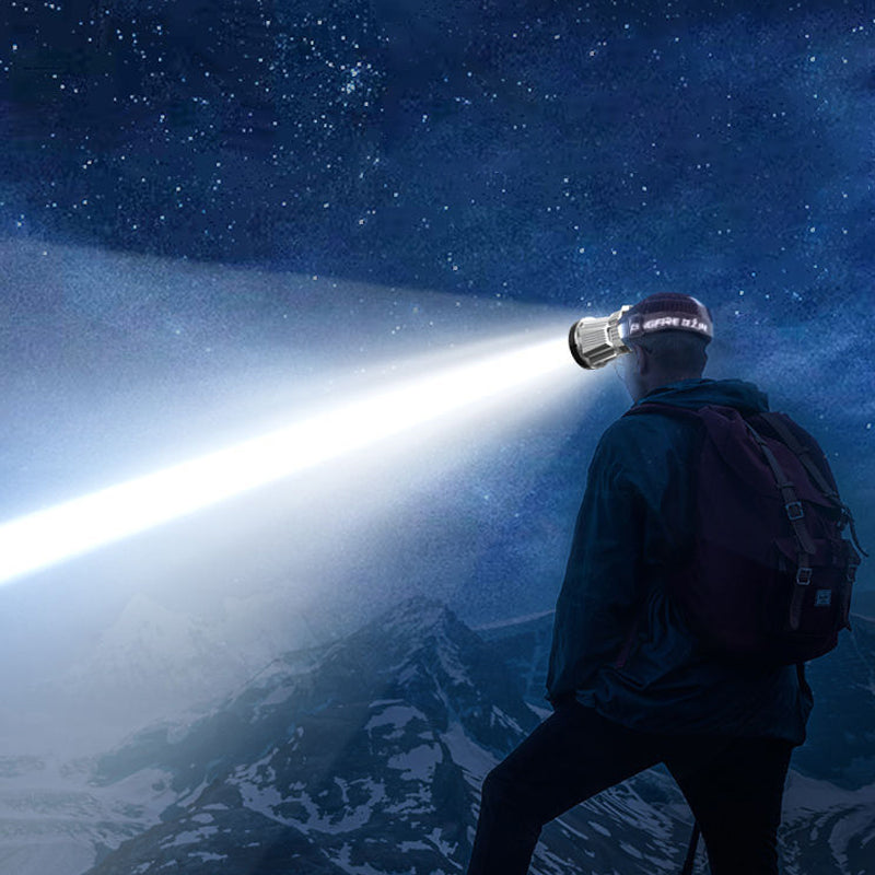 Rechargeable LED Headlamp with Dual Brightness and Battery Indicator