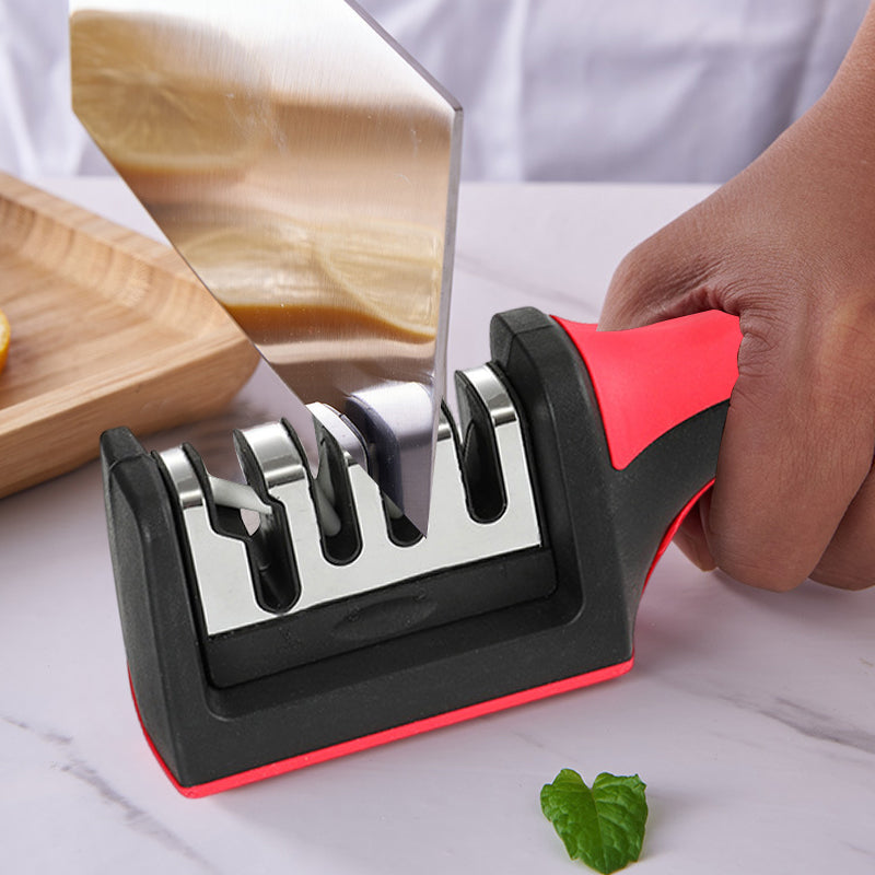 Four-Stage Knife Sharpener with Non-Slip Base