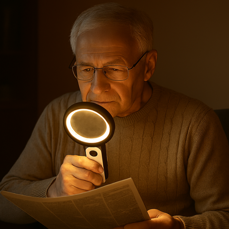 LED Magnifying Glass with Adjustable Brightness and 30x Magnification