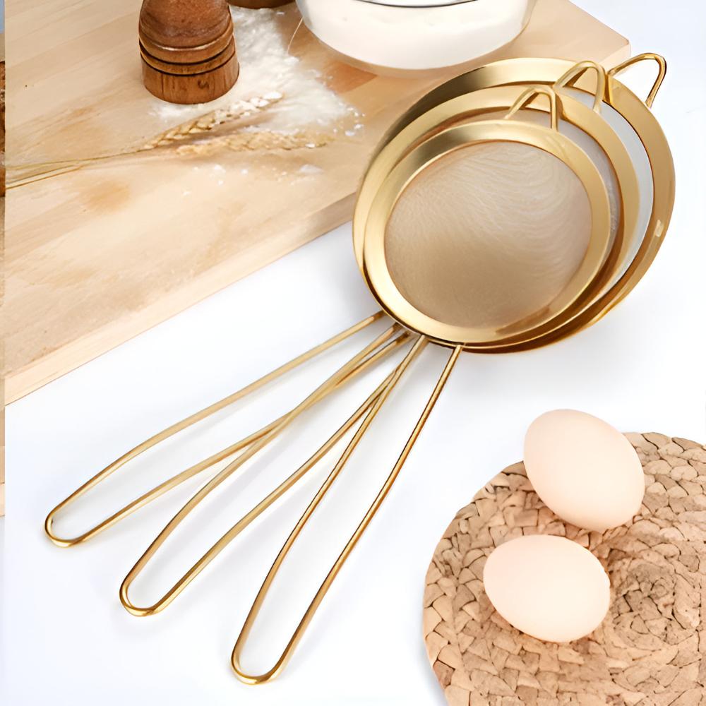 Gold Plated Stainless Steel Fine Mesh Strainer