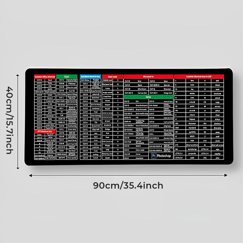 Non-Slip Large Keyboard Mat with Clear Key Combinations