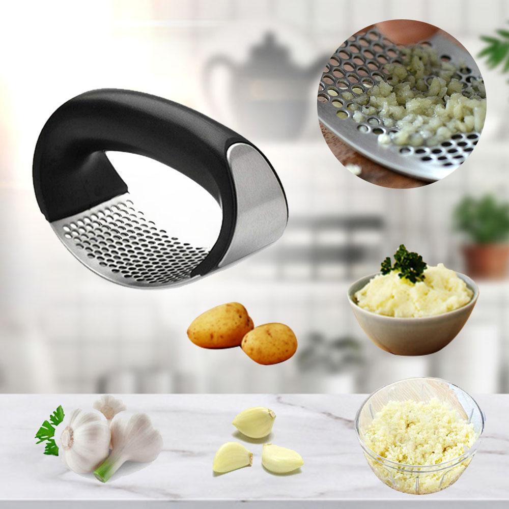 Premium Stainless Steel Garlic Press with Comfortable Grip