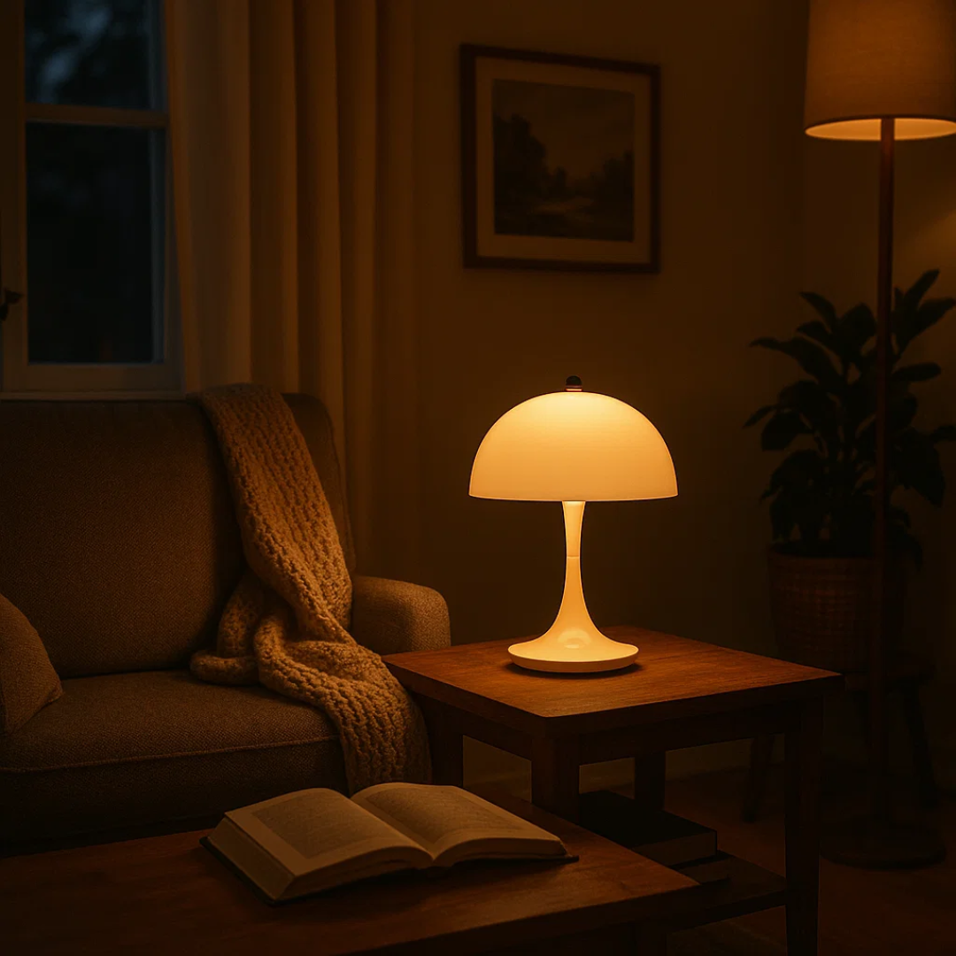 Wireless Rechargeable LED Table Lamp with Dome Shade