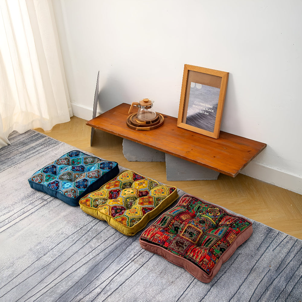 Moroccan Patchwork Tie-Strap Cushion