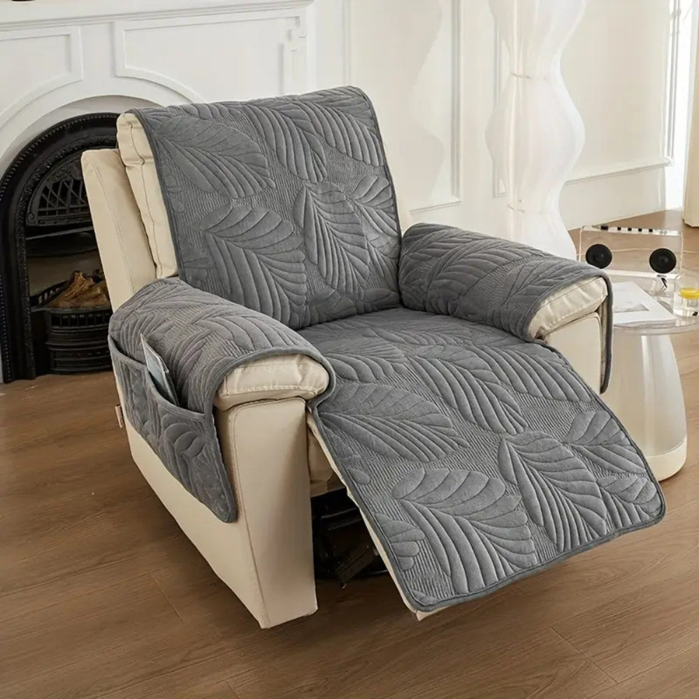Verdant Leaf Pattern Recliner Slipcover
