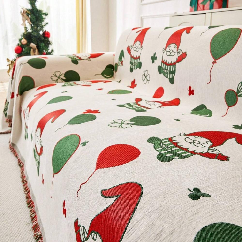 Festive Quilted Christmas Sofa Cover