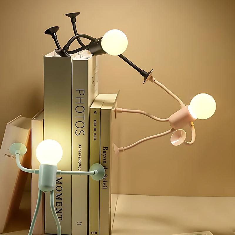 Flexible Bulb Man Night Light with Suction Cup