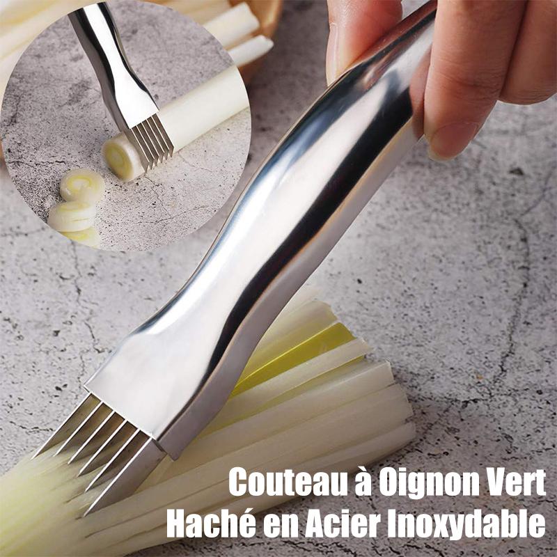 Stainless Steel Green Onion Chopper Knife with Ergonomic Grip