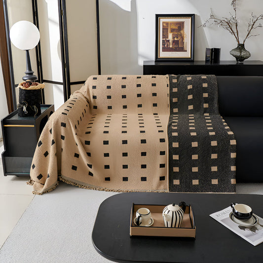 Square Matrix Microfiber Sofa Cover
