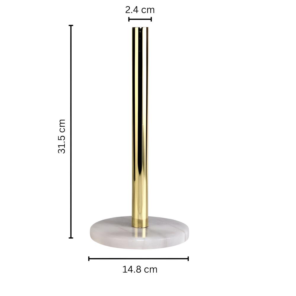 Marble Base Paper Towel Holder with Gold Accents