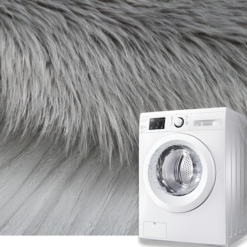 Fluffy Round Plush Area Rug with Non-Slip Backing