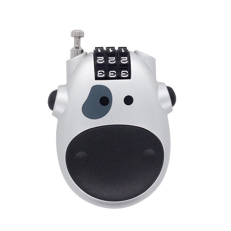 Retractable 3-Digit Combination Bike Lock