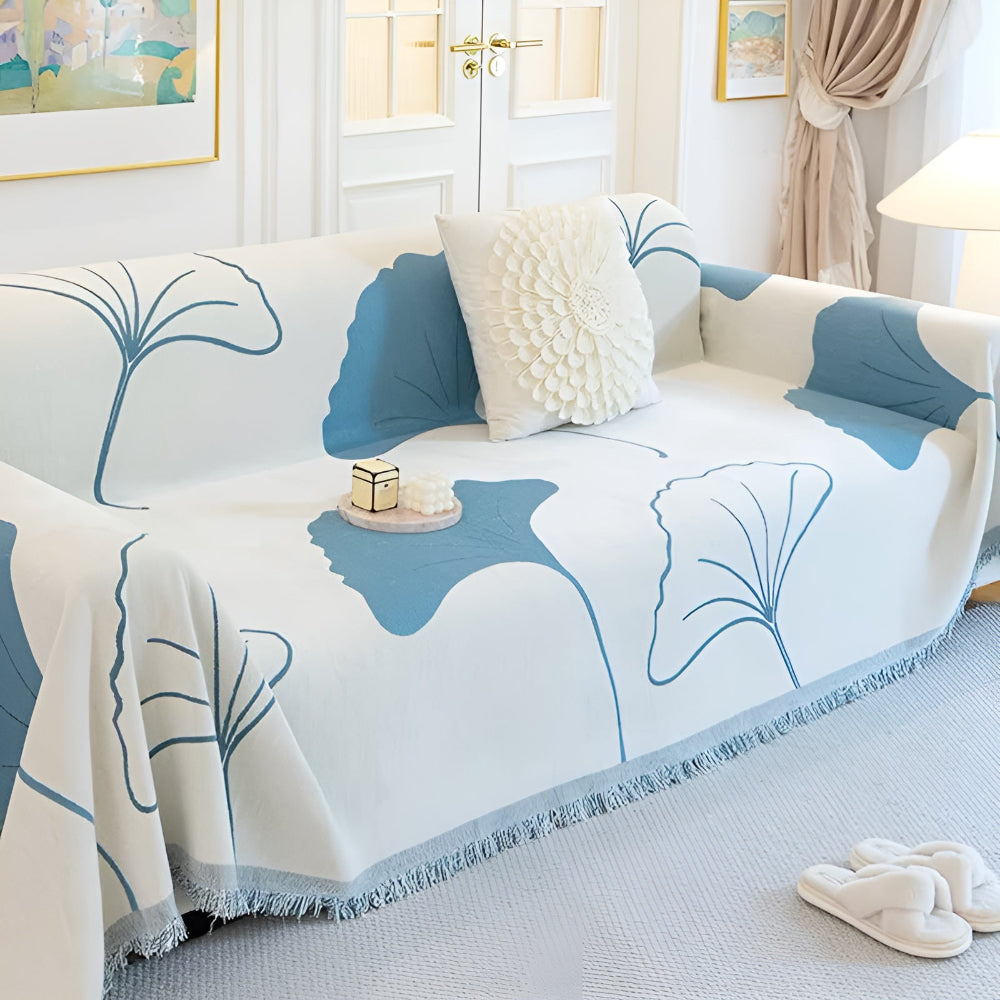 Ginkgo Leaf Chenille Sofa Cover