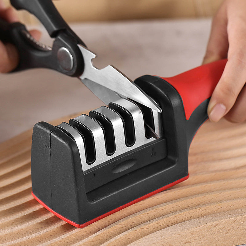 Four-Stage Knife Sharpener with Non-Slip Base