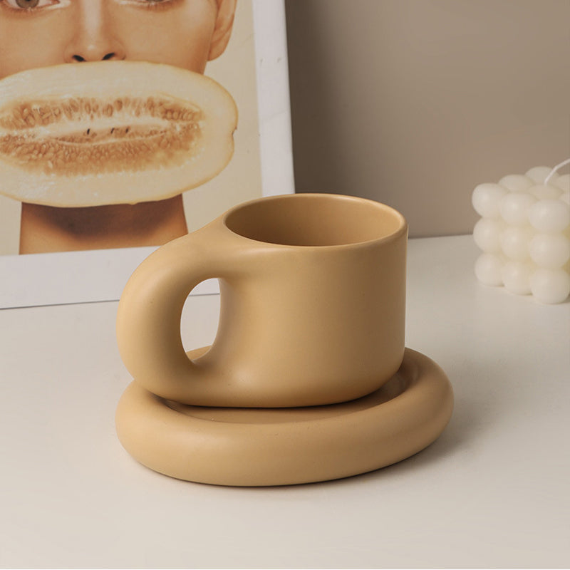 Nordic Minimalist Ceramic Mug 10 oz with Glossy Finish
