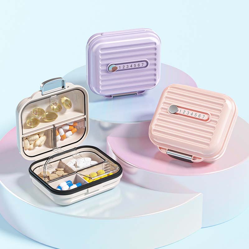 Compact Portable Pillbox with Seven Compartments and Triple-Seal Protection