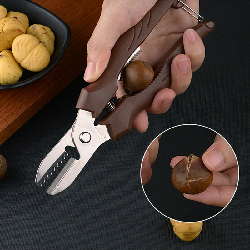 Stainless Steel Chestnut Peeling Tool with Ergonomic Handle