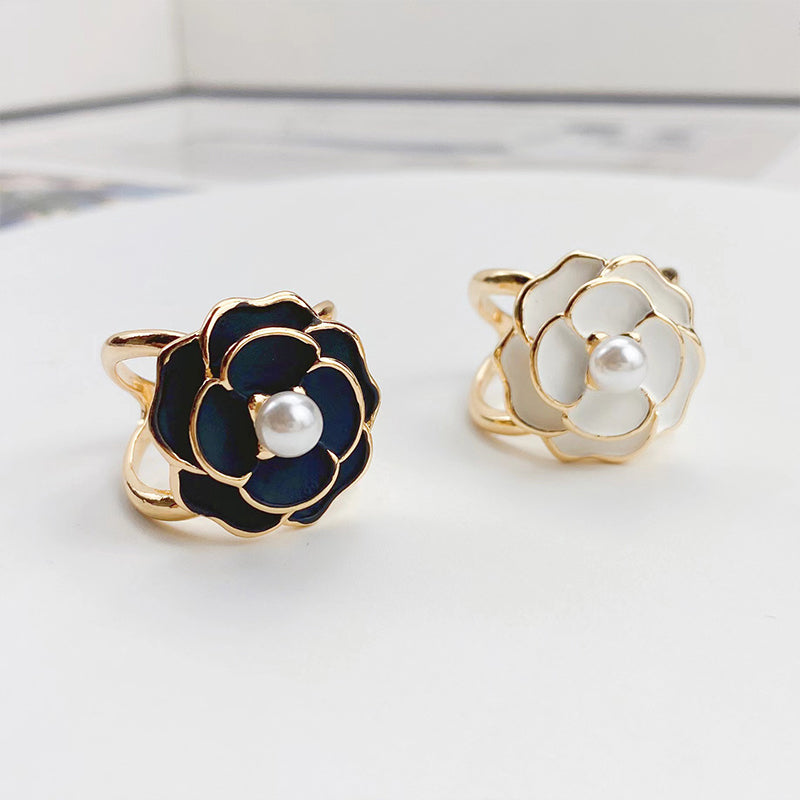 Silk Camellia Scarf Closure Accessory