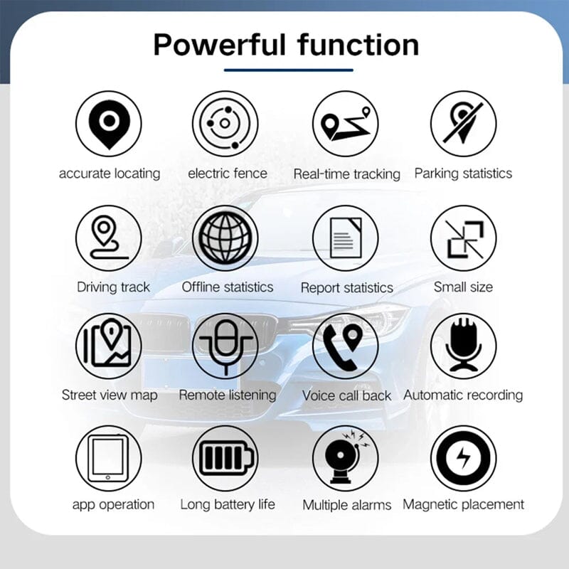 Strong Magnetic GPS Tracker with Real-Time Location and Audio Recording