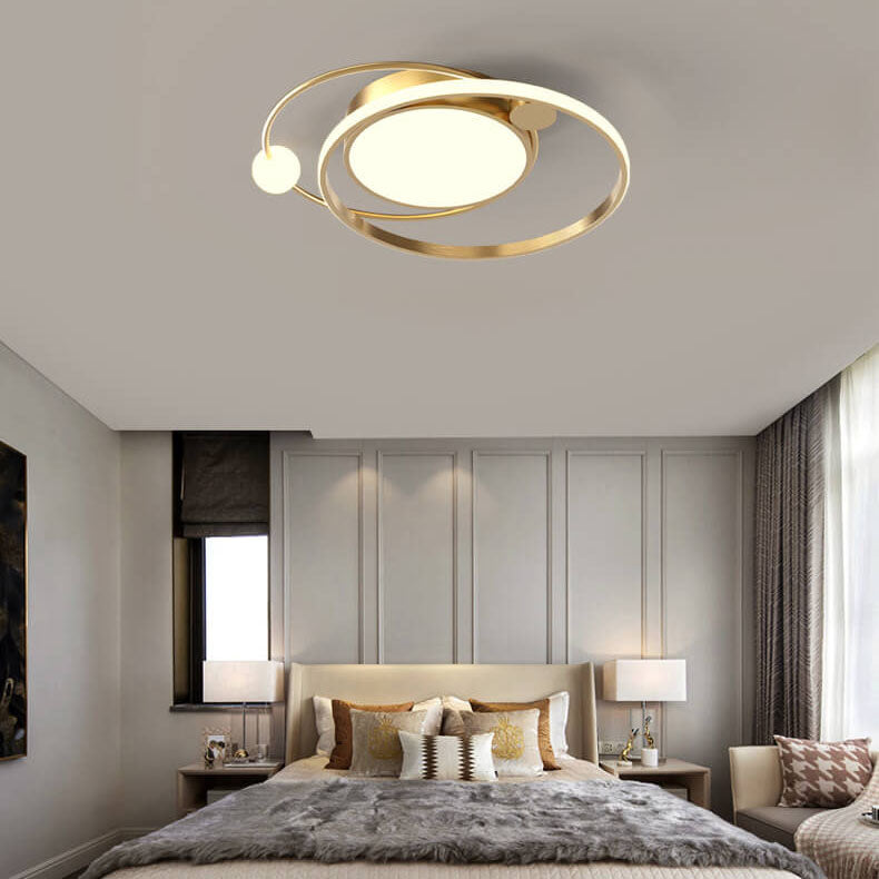 Nordic Round LED Flush Mount Ceiling Light in Black, Gold, or White