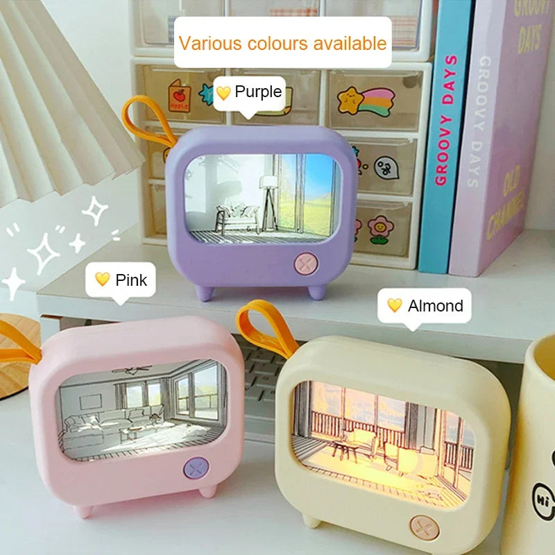 Mini LED Night Light with TV Painting Design
