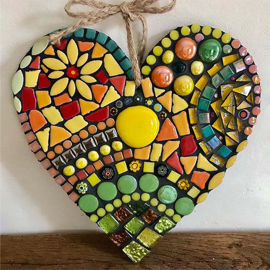 Handcrafted Mosaic Heart Garden Decoration