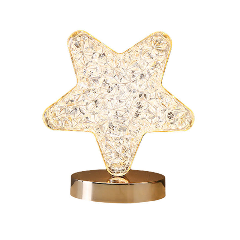 Star and Moon Metal Table Lamp with USB Charging