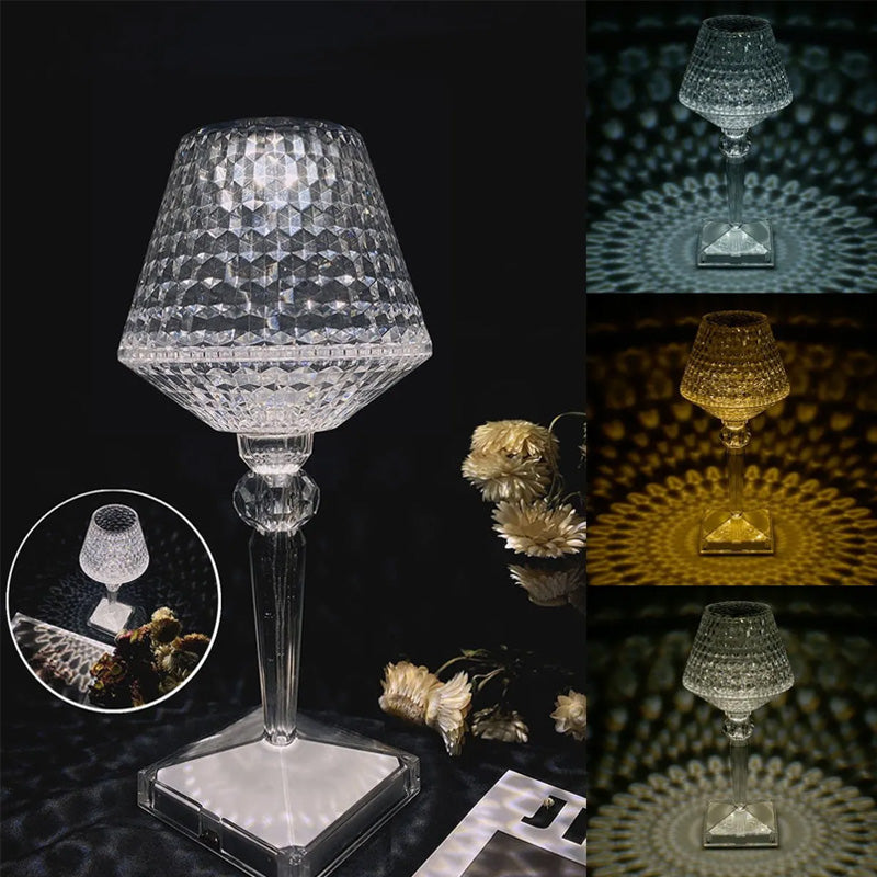 Rechargeable Touch-Control Crystal Table Lamp