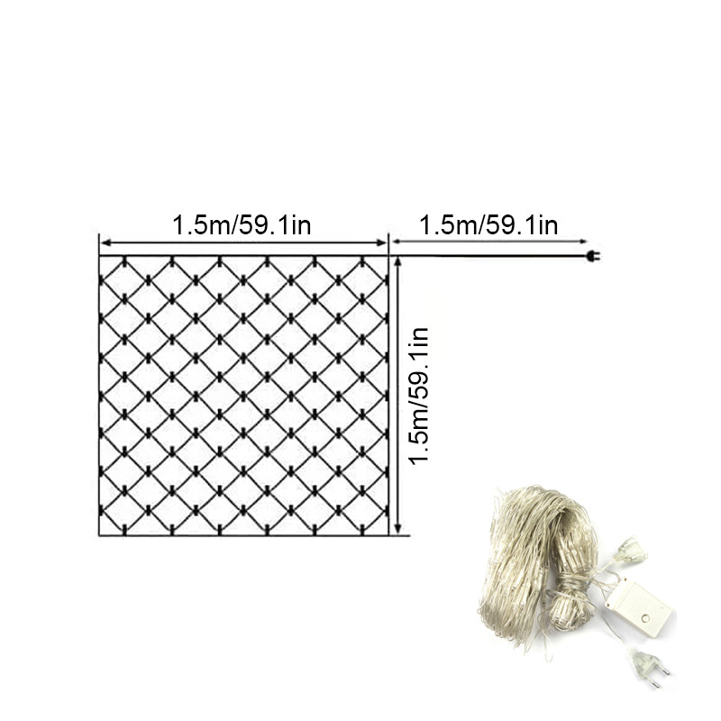 Solar LED Net Light with 8 Modes for Outdoor Decor