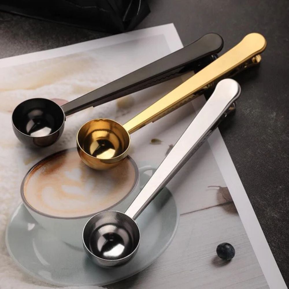 Stainless Steel Coffee Scoop with Bag Clip