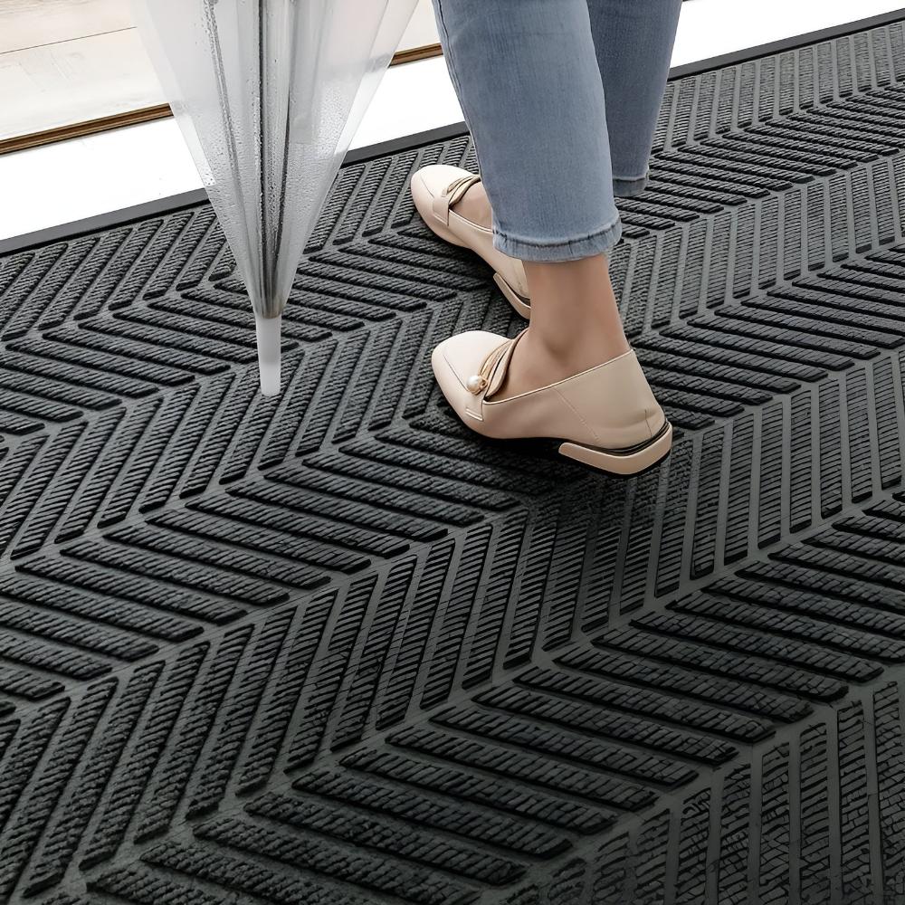 Chevron Textured Non-Slip Door Mat