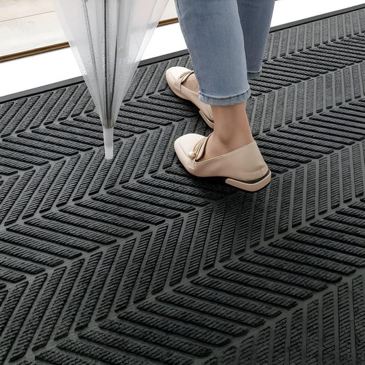 Chevron Textured Non-Slip Door Mat