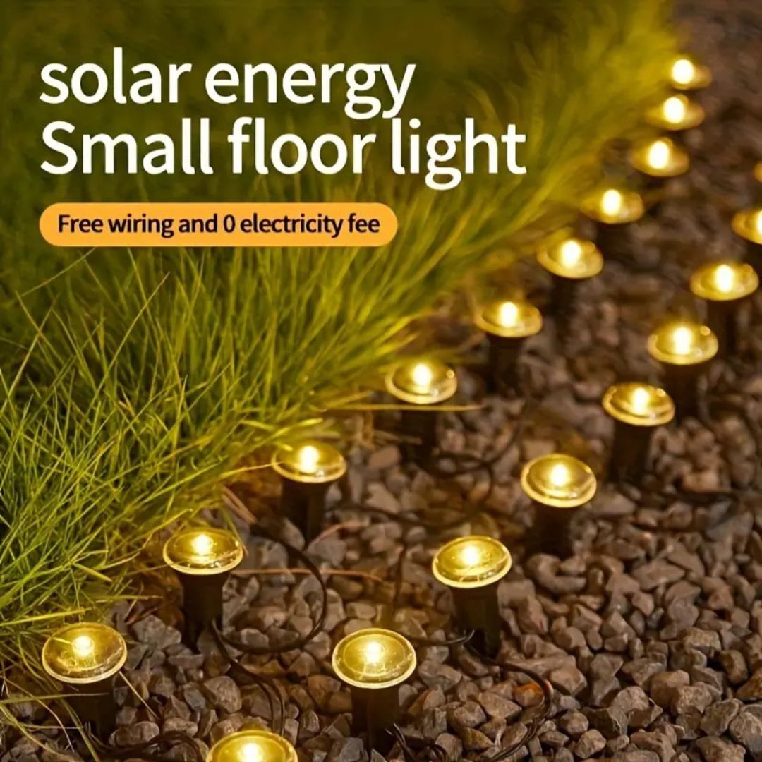 Solar-Powered Flat Path Lights for Garden and Walkways