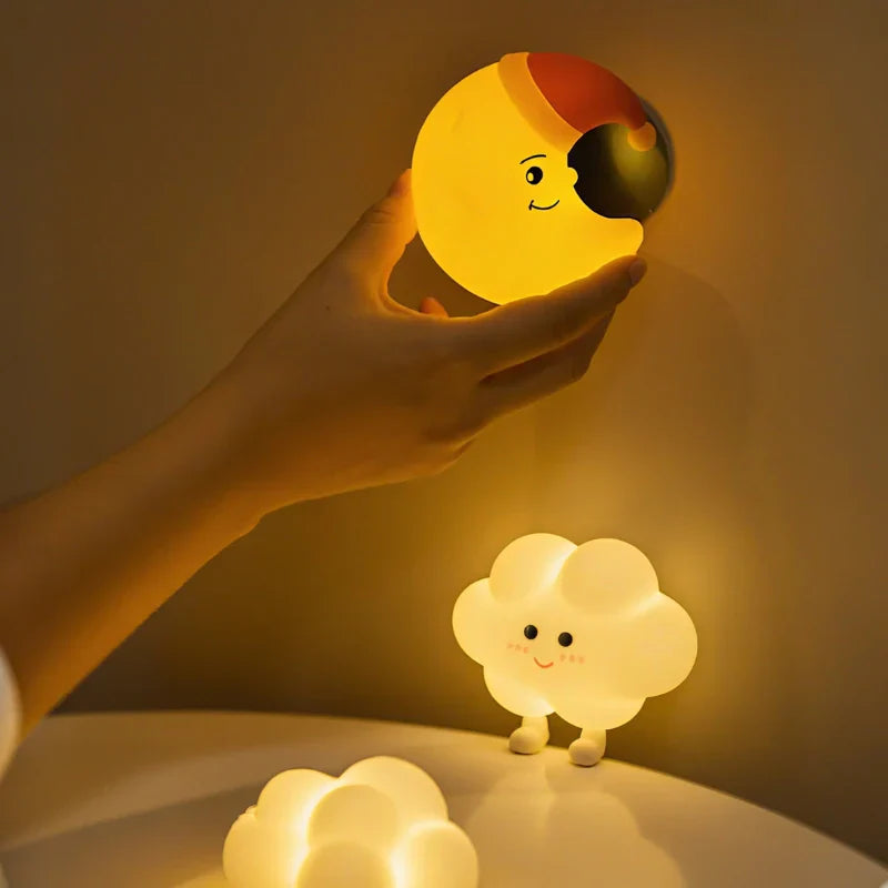 Rechargeable Night Light in Moon, Star, or Cloud Design