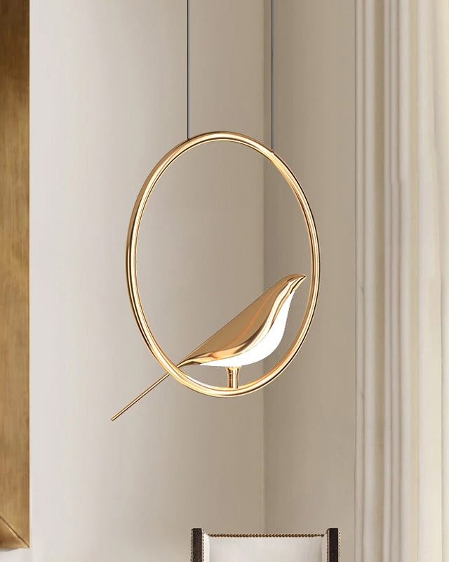 Aves Gold LED Bird Pendant Light