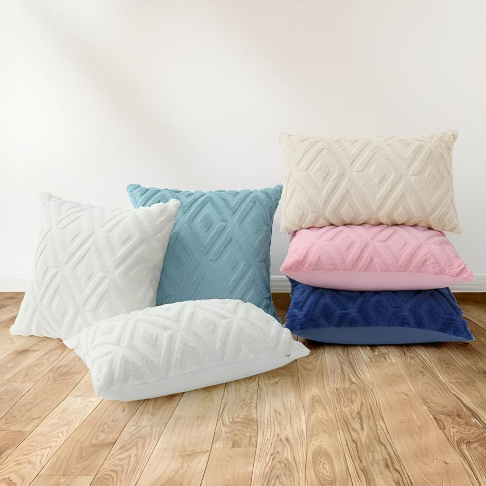 3D Diamond Pattern Cotton Linen Cushion Cover