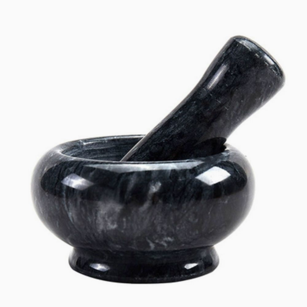 Natural Marble Mortar and Pestle Set for Grinding Spices and Herbs