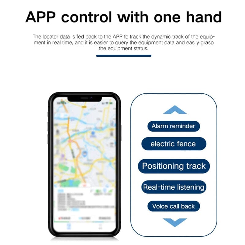 Strong Magnetic GPS Tracker with Real-Time Location and Audio Recording