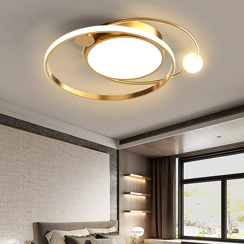 Modern Round LED Ceiling Lamp with Metal Frame