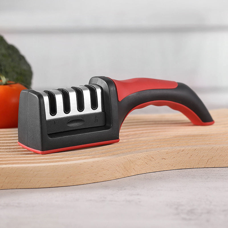 Four-Stage Knife Sharpener with Non-Slip Base