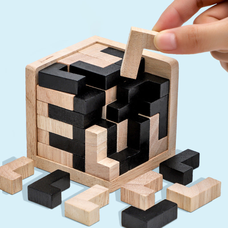 Wooden T-Shaped Puzzle Brain Teaser Toy