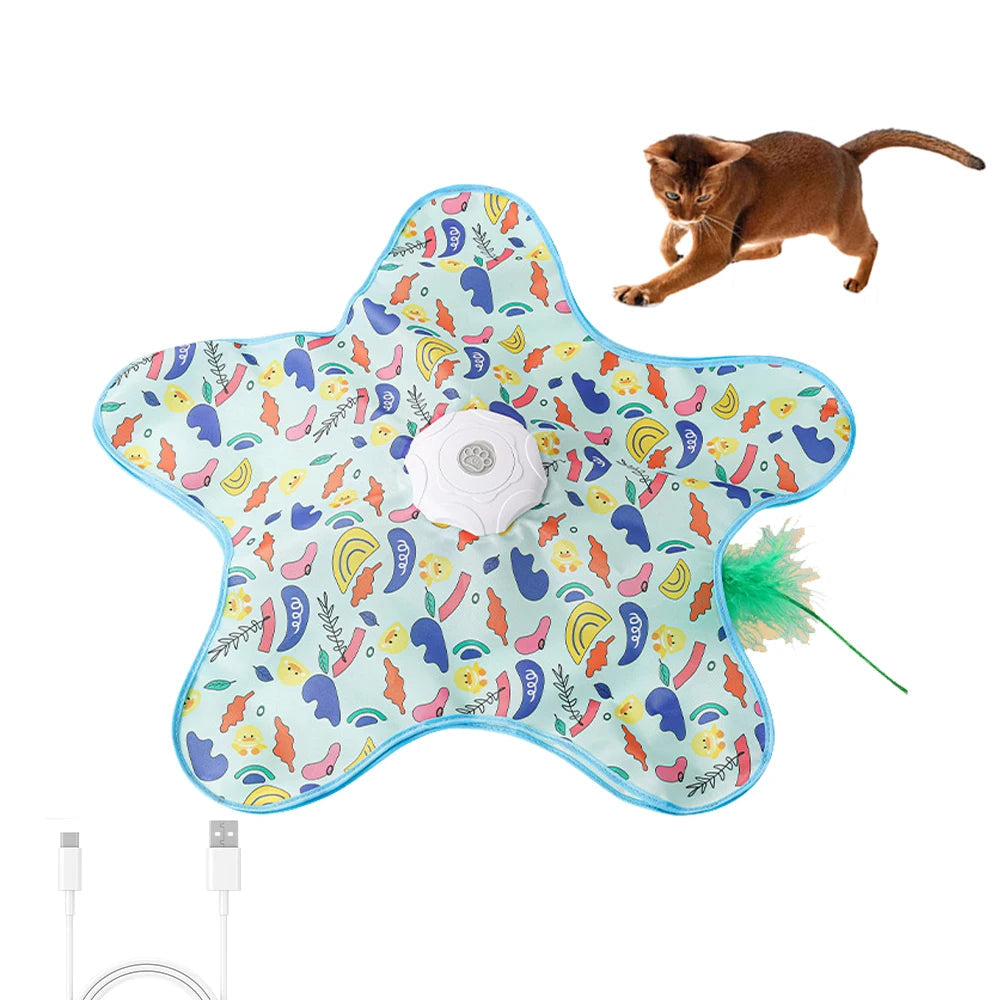 Interactive Automatic Cat Toy with Rechargeable Battery and Adjustable Speed Modes