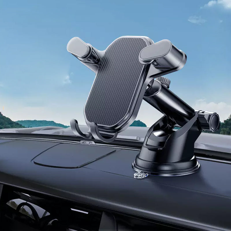 Adjustable Car Phone Holder with 360° Rotation and Triangular Grip