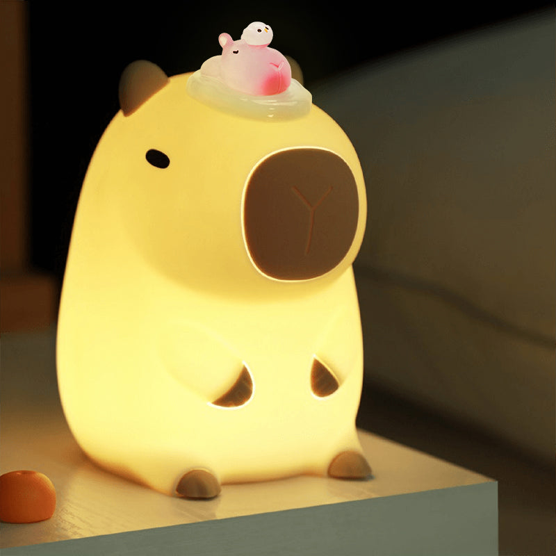 Adorable Capybara Night Light with Touch Control and Timer