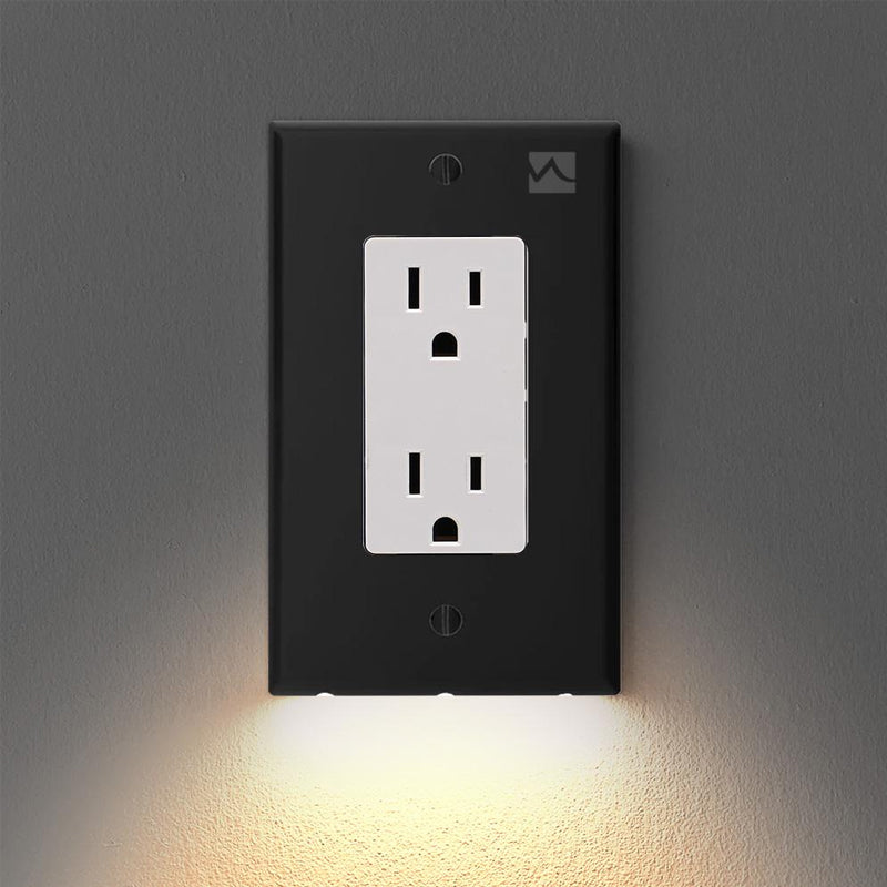 LED Night Light Outlet Wall Plate with Light Sensor