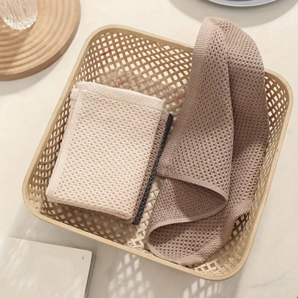 Honeycomb Cotton Kitchen Towels - Super Absorbent and Quick Drying