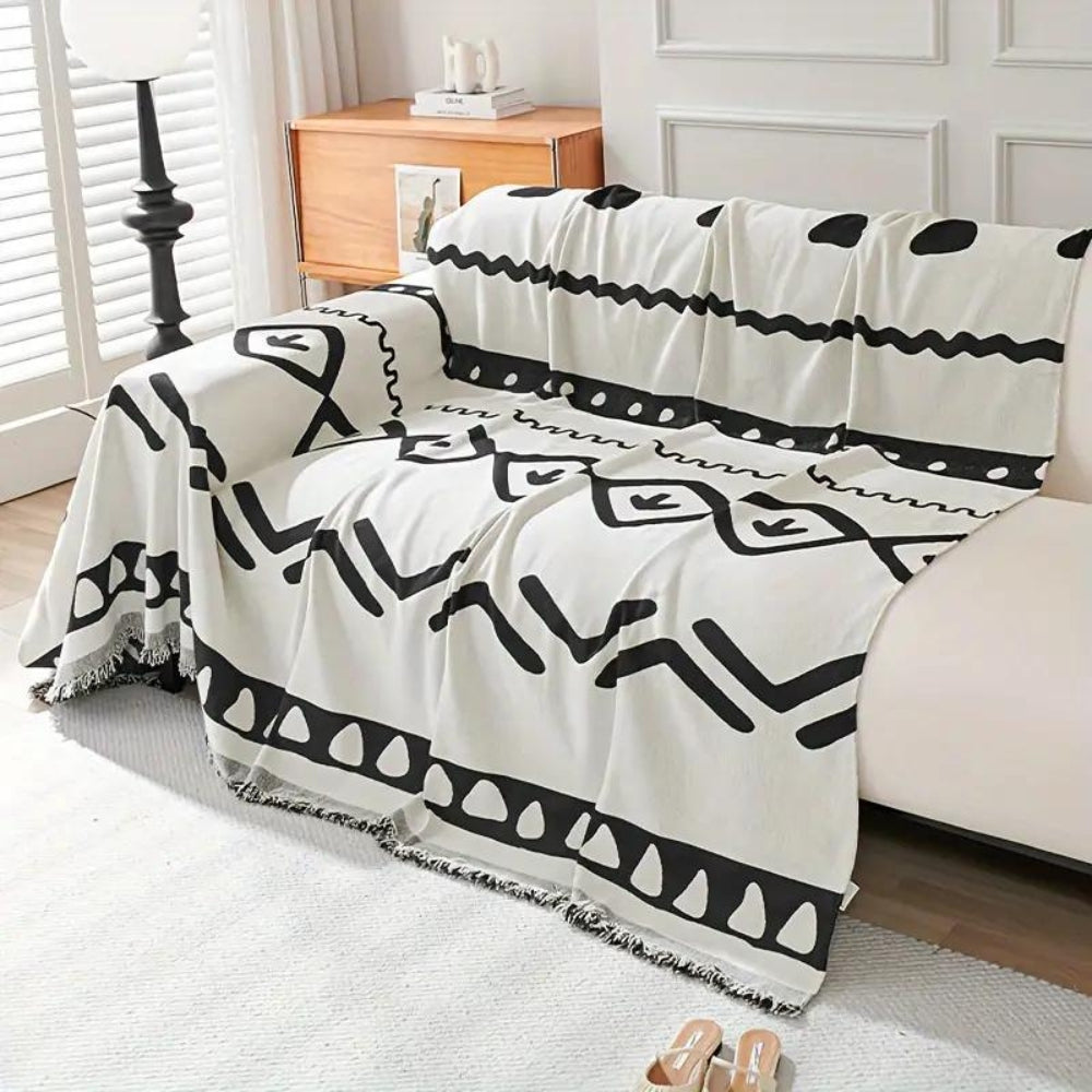 Reversible Bohemian Chenille Sofa Cover