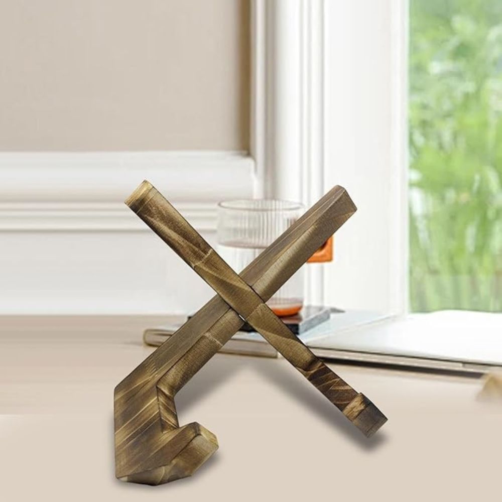 Charcoal Pine Wood Recipe Book Stand with X-Frame Design