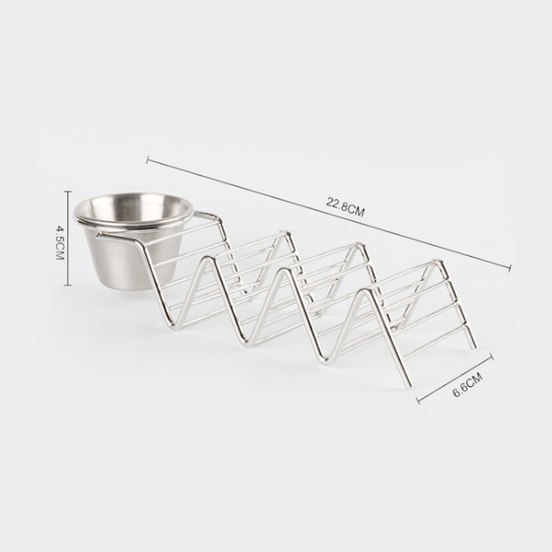 Stainless Steel Taco Holder Stand with Handle